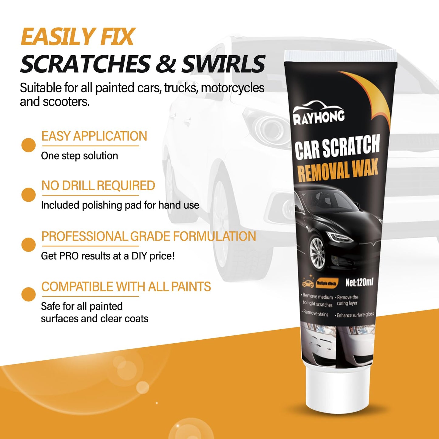Car Scratch Removal Wax (Pack of 2)